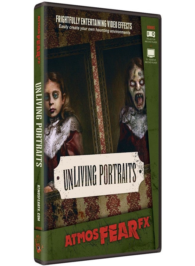 قرص DVD للديكورات الرقمية AtmosFX UnLiving Portraits، مثالي لعرض الصور في حفلات الهالوين والعطلات. - Image 1